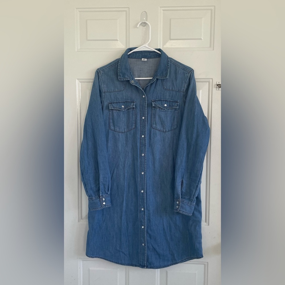 Old Navy Women’s Long-sleeve Soft Denim Fabric Dress Size M